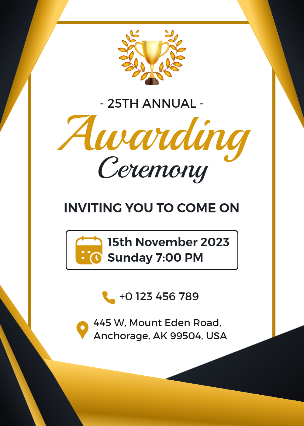 Award Night ceremony Invitation Template